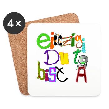Einzigartig du bist - Untersetzer (4er-Set) - Weiß - Vorne