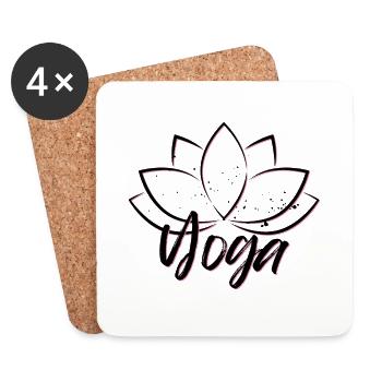 Yoga Fleur de lotus - Dessous de verre (lot de 4) - blanc - Devant