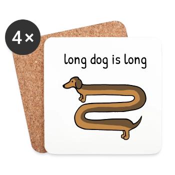 Long dog is long - Coasters (set of 4) - white - Front