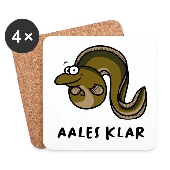 Aales Klar Aal Angeln Fischen - Untersetzer (4er-Set) - Weiß - Vorne