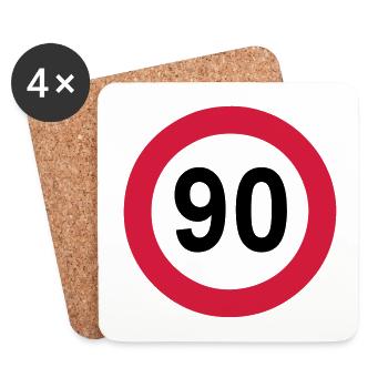 90. Geburtstag , 90 Jahre , Geburtstagsgeschenk(25 - Untersetzer (4er-Set) - Weiß - Vorne
