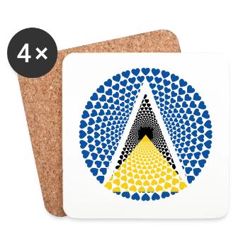 Saint Lucia St. Lucia Love HERZ Mandala - Untersetzer (4er-Set) - Weiß - Vorne