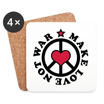 Make Love not War - Make love, not war - - Coasters (set of 4) - white - Front