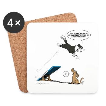 Border collie / Agilität des Hundes - Untersetzer (4er-Set) - Weiß - Vorne
