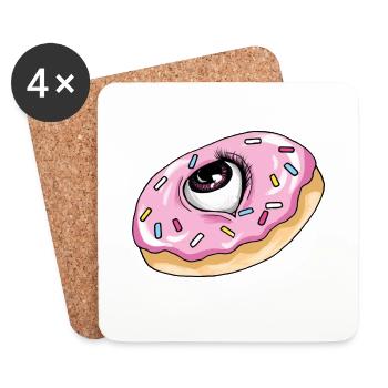 Oeil de beignet - Dessous de verre (lot de 4) - blanc - Devant