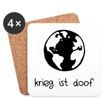 Krieg ist doof - Untersetzer (4er-Set) - Weiß - Vorne