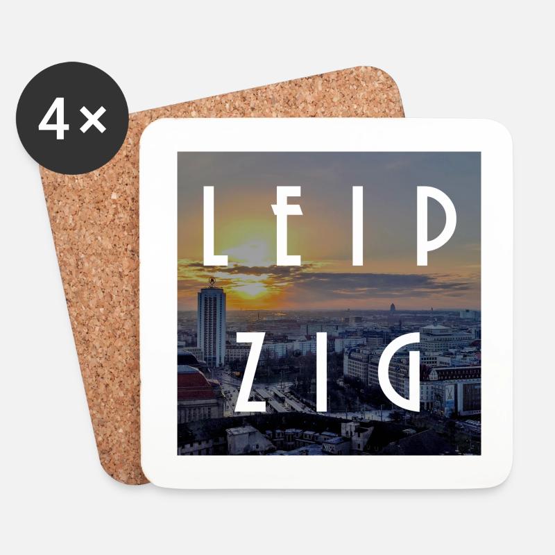 Leipzig - Untersetzer (4er-Set) - Weiß