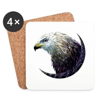 Adler - Untersetzer (4er-Set) - Weiß - Vorne