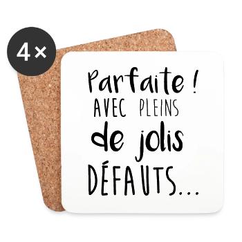 Perfect with lots of pretty flaws - Coasters (set of 4) - white - Front