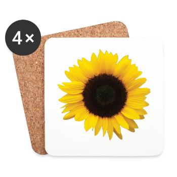 Tournesol - Dessous de verre (lot de 4) - blanc - Devant