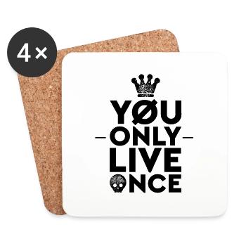 You Only Live Once - Dessous de verre (lot de 4) - blanc - Devant