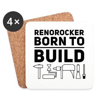 Renorocker Born to Build DO-IT-YOURSELFer from the beginning - Coasters (set of 4) - white - Front