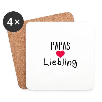Papas Liebling - Untersetzer (4er-Set) - Weiß - Vorne