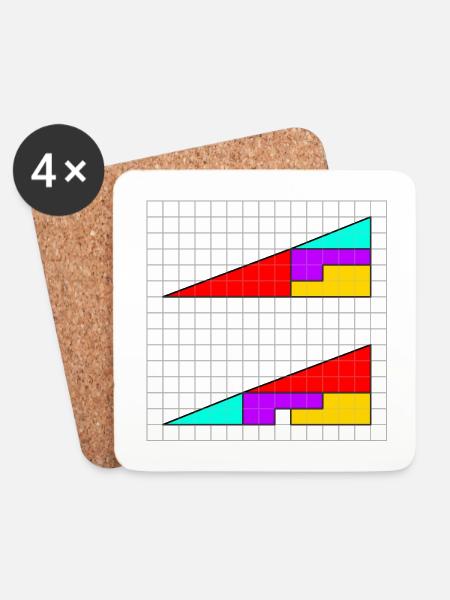Dreiecke mit fehlendem Quadrat - Untersetzer (4er-Set) - Weiß