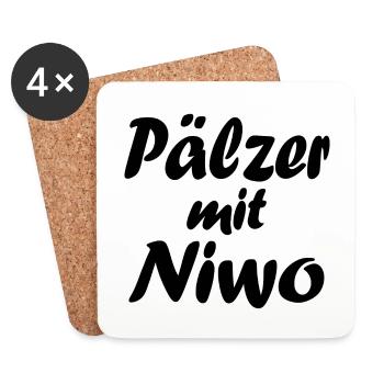"Pälzer mit Niwo" - Pfälzer mit Niveau - Untersetzer (4er-Set) - Weiß - Vorne