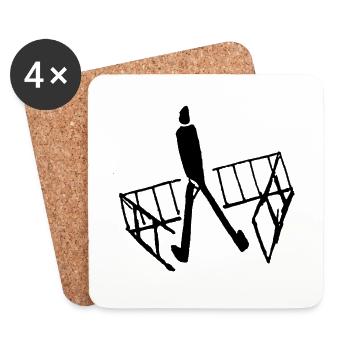Franz Kafka - Zwischen Gittern - Untersetzer (4er-Set) - Weiß - Vorne