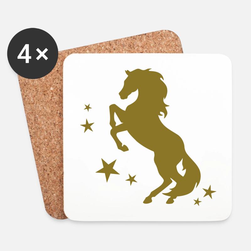 Pferd - Untersetzer (4er-Set) - Weiß