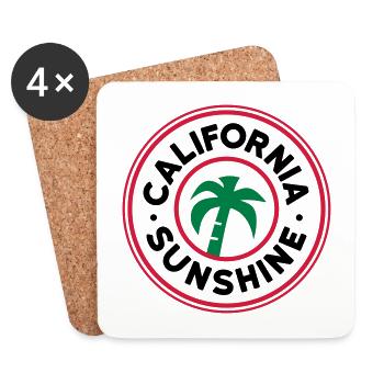 ★ Design colors changeable ★ California sunshine - Coasters (set of 4) - white - Front
