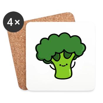 Cute Broccoli - Coasters (set of 4) - white - Front