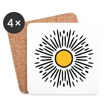 Sun - Coasters (set of 4) - white - Front