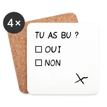 Tu as bu ? - Dessous de verre (lot de 4) - blanc - Devant