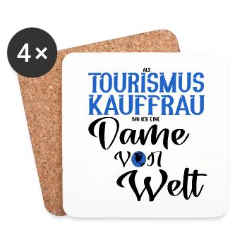 Tourismuskauffrau Tourismus Reise Dame Geschenk - Untersetzer (4er-Set) - Weiß - Vorne