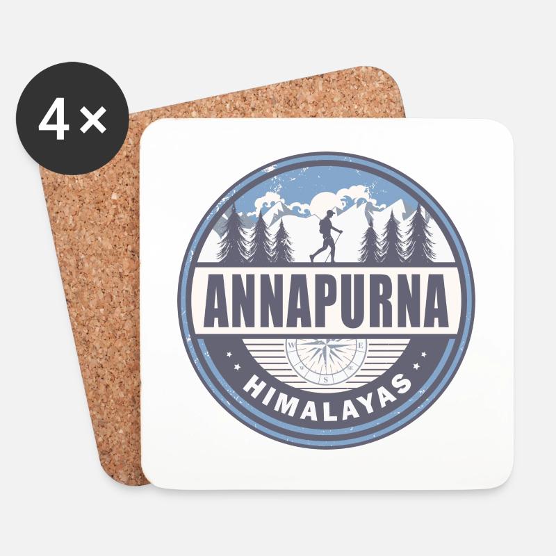 Annapurna Himalaya Nepal Vintage Wanderdesign - Untersetzer (4er-Set) - Weiß
