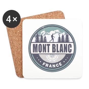 Mont Blanc Frankreich Französische Alpen Vintage Wandern - Untersetzer (4er-Set) - Weiß - Vorne