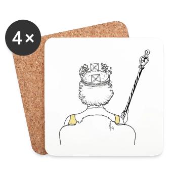 The Queen with Zepter - Untersetzer (4er-Set) - Weiß - Vorne