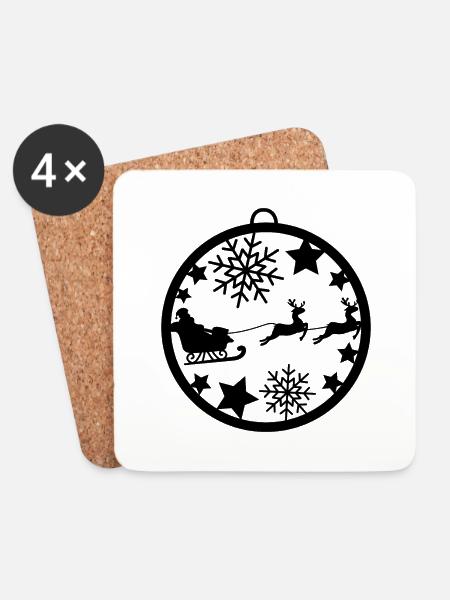 Rudolph Reindeer Moose Christmas Christmas Xmas - Coasters (set of 4) - white