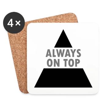 Always on top (geteiltes Dreieck) - Untersetzer (4er-Set) - Weiß - Vorne