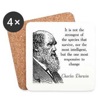 Cite Darwin Biology Theory of Evolution - Coasters (set of 4) - white - Front