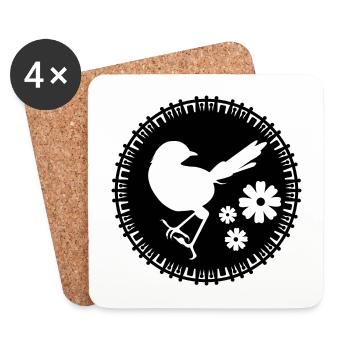 Bird - Nature Conservation Animal Lover - Coasters (set of 4) - white - Front