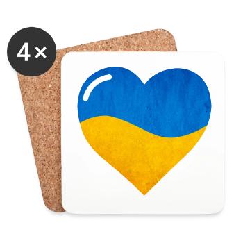 The Flag Of Ukraine, Ukrainian flag - Coasters (set of 4) - white - Front