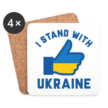 Ich stehe an der Seite der Ukraine - Untersetzer (4er-Set) - Weiß - Vorne