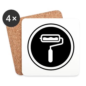 Painter Silhouette icon - Coasters (set of 4) - white - Front