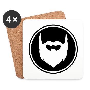 Symbole de barbe - Dessous de verre (lot de 4) - blanc - Devant