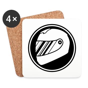 Racer helm racing - Coasters (set of 4) - white - Front