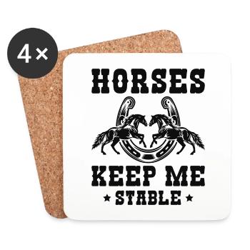 Les chevaux me gardent stable - Dessous de verre (lot de 4) - blanc - Devant