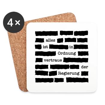 Vertraue deiner Regierung - Zensur Verschwörung - Untersetzer (4er-Set) - Weiß - Vorne