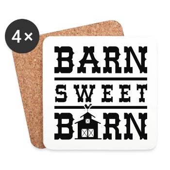Barn Sweet Barn - Dessous de verre (lot de 4) - blanc - Devant