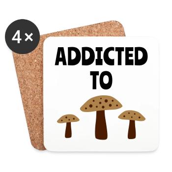 Addicted to fly agarics (drei Fliegenpilze) - Untersetzer (4er-Set) - Weiß - Vorne