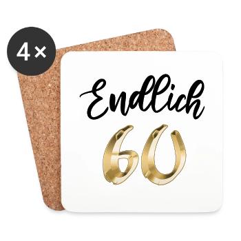 60 Jahre 60. Geburtstag 60jährig Geschenk - Untersetzer (4er-Set) - Weiß - Vorne