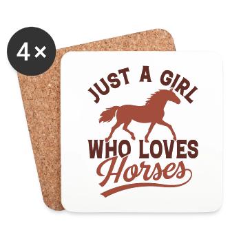 Juste une fille qui aime les chevaux - Dessous de verre (lot de 4) - blanc - Devant
