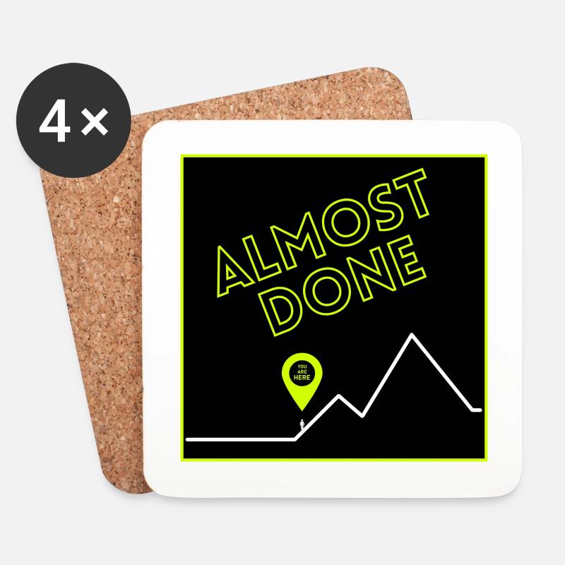 Hiking - Almost done - Untersetzer (4er-Set) - Weiß