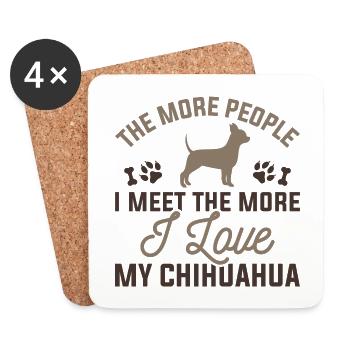 J’aime mon Chihuahua - Dessous de verre (lot de 4) - blanc - Devant