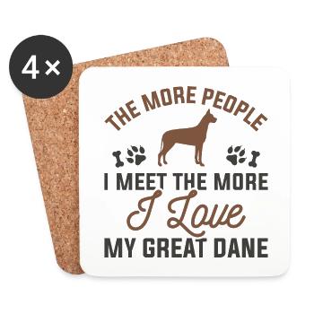 J'aime mon dogue allemand - Dessous de verre (lot de 4) - blanc - Devant