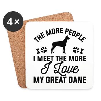 J'aime mon dogue allemand - Dessous de verre (lot de 4) - blanc - Devant