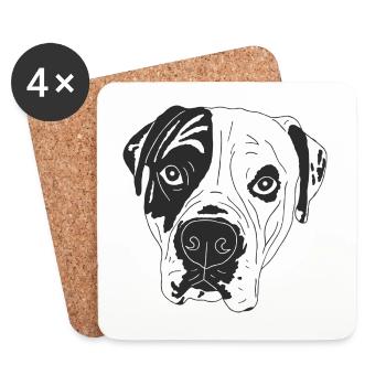 Boxer Weimaraner Mix - Untersetzer (4er-Set) - Weiß - Vorne