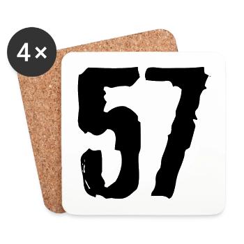 Maillot à 57 numéros - Dessous de verre (lot de 4) - blanc - Devant